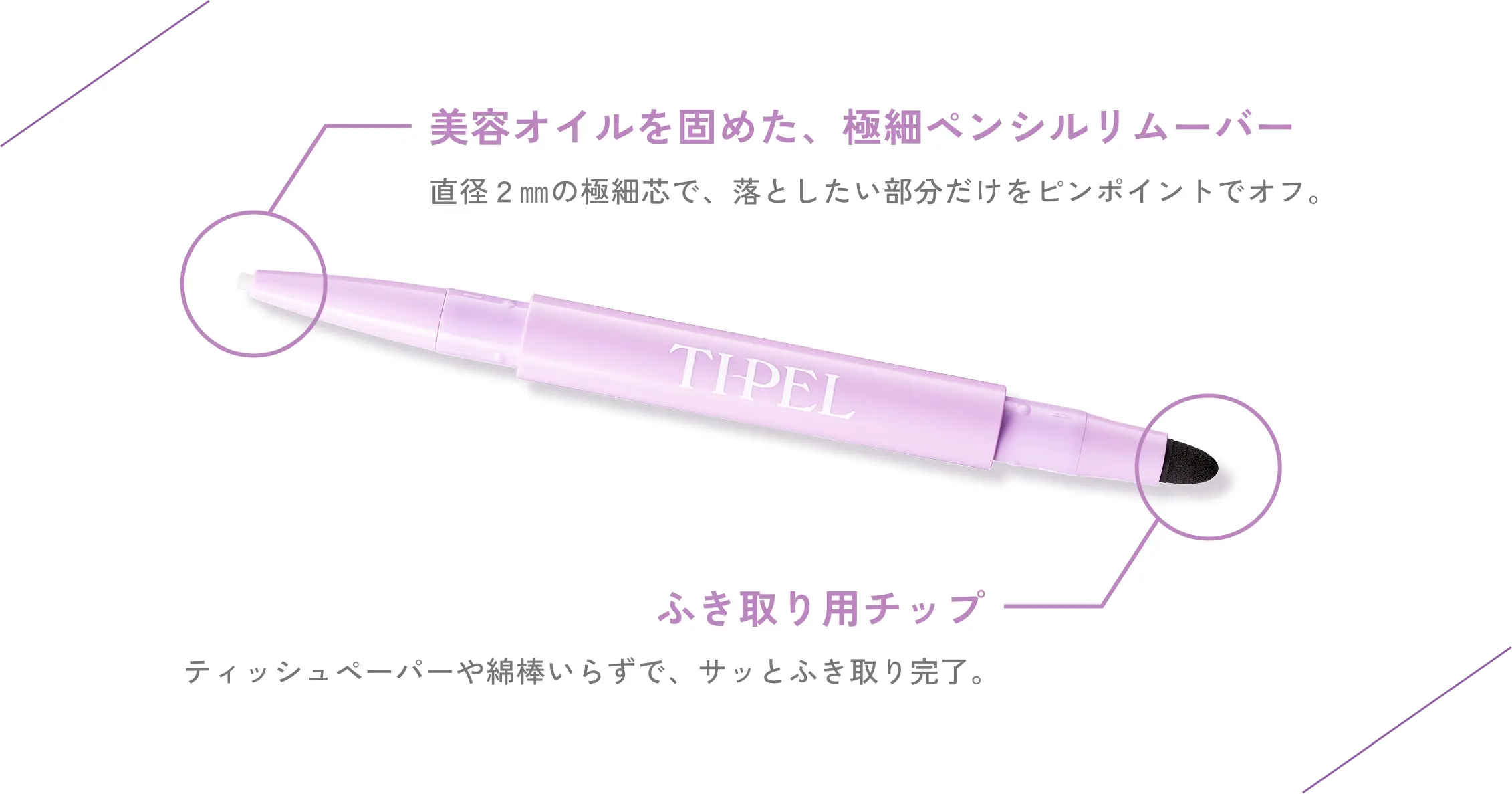 TIPELのペンシルとふき取り用チップ